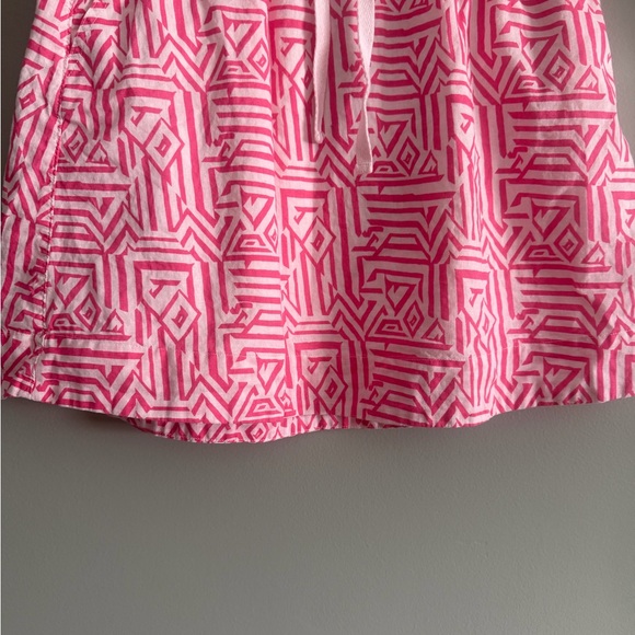 J. Crew Linen Blend Pink White Geometric Patterned Lined Skirt w/ pockets Sz 0 - Picture 4 of 11